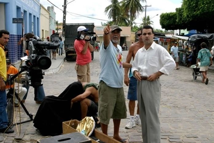 Preparação de cena; Jorge Oliveira e Roberto de Martin em Quebrangulo