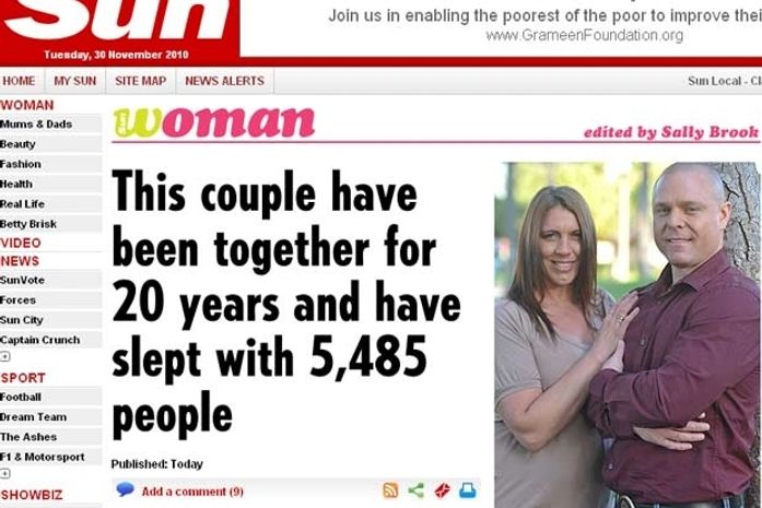 Casal diz ter feito sexo com 5.485 pessoas em 19 anos