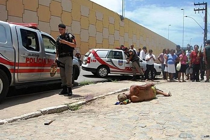 Assaltante foi espancado pela população