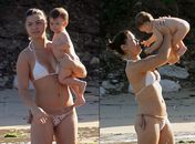 Prestes a completar um ano, filho de Bündchen se diverte na praia