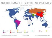 Mapa das redes sociais mostra domínio do Facebook pelo mundo