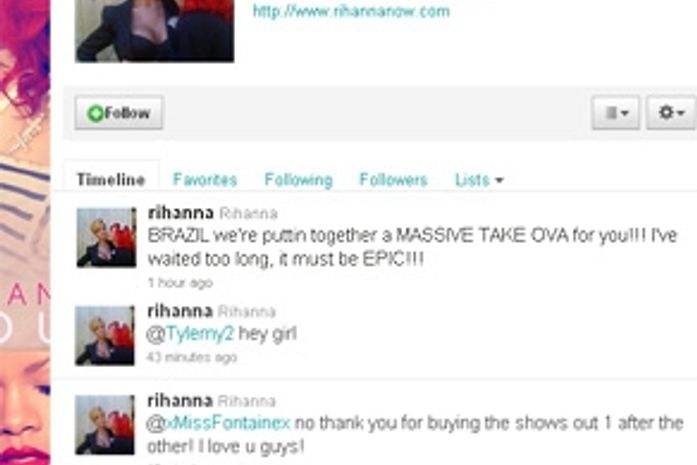 Rihanna promete show no Brasil via twitter