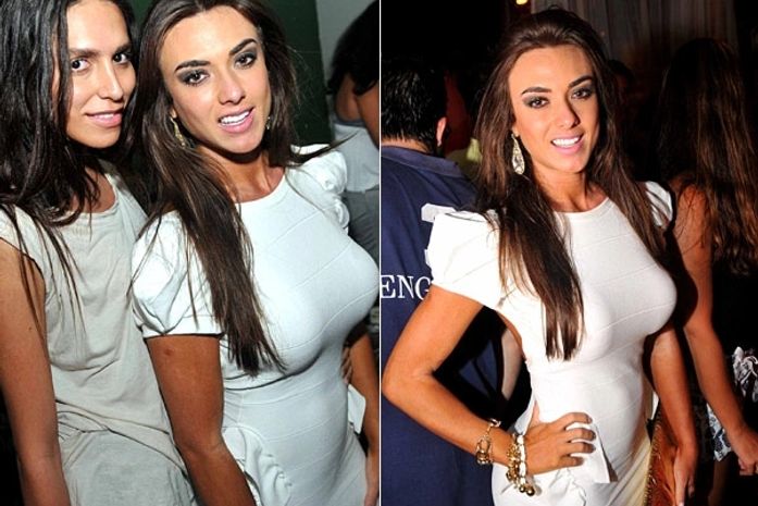 Nicole Bahls curte festa com a transexual LeaT, filha Cerezzo