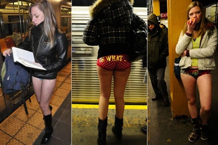 Centenas tiram a calça e mostram a catraca no metrô