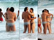 Júlia Lemmertz e Alexandre Borges na praia (foto de arquivo)