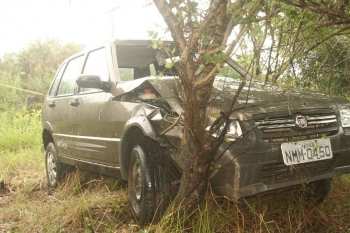 Veículo acabou colidindo numa árvore