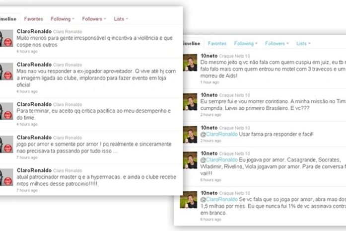 Em meio a crise, Ronaldo e Neto discutem via twitter