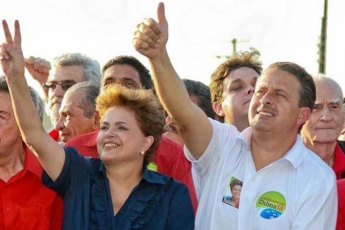 Dilma e o governador Eduardo Campos