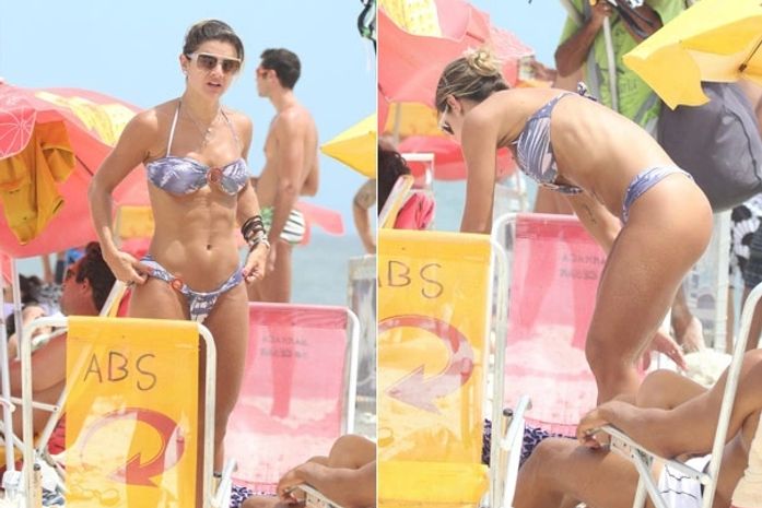 Todo dia ela faz tudo sempre igual... Mirella Santos vai à praia no Rio