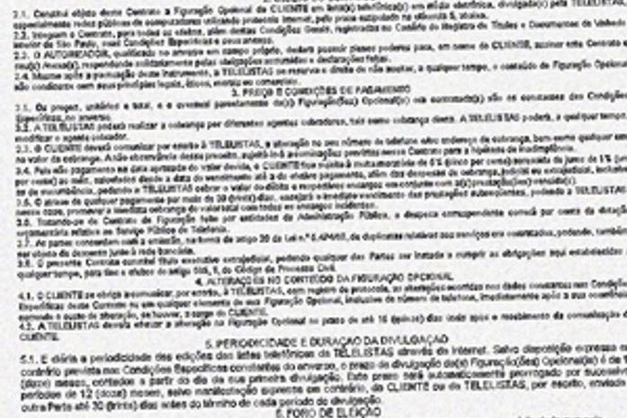 TeleListas divulga modelo de contrato falso usado
por empresas fraudulentas para enganar
consumidores