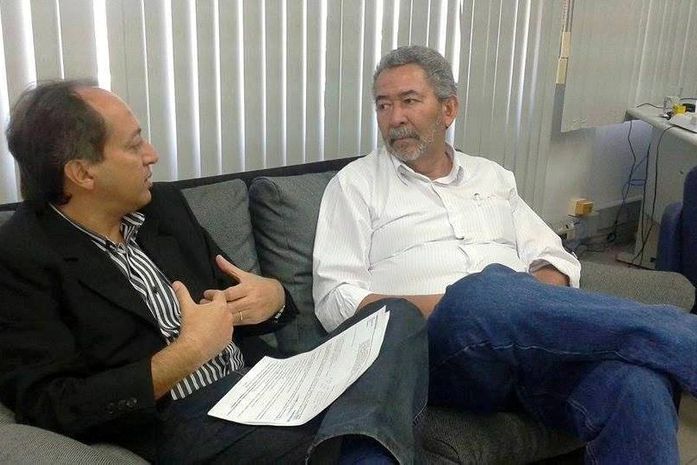 Paulão com o superintendente da Caixa/AL, Kleber Jurema da Rocha