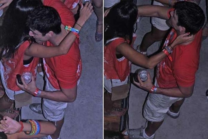 Só faltou o beijo! Gianecchini ri, dança e abraça suposta namorada