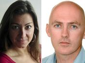 Fotos dos quatro jornalistas desaparecidos: Tyler Hicks, Lynsey Addario, Stephen Farrell e Anthony Shadid.