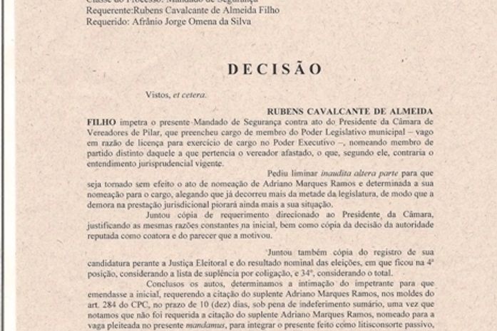 Decisão do juiz Geraldo Amorim