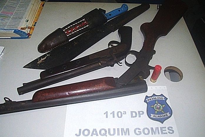 Armas apreendidas na residência do idoso