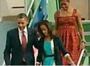 Presidente Barack Obama chega ao Brasil junto com a família