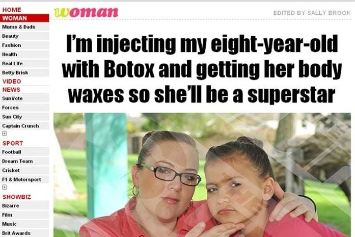 Britânica choca ao aplicar injeções de botox na filha de oito anos
