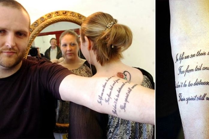 Irmãos utilizam cinzas da avó para fazer tatuagem