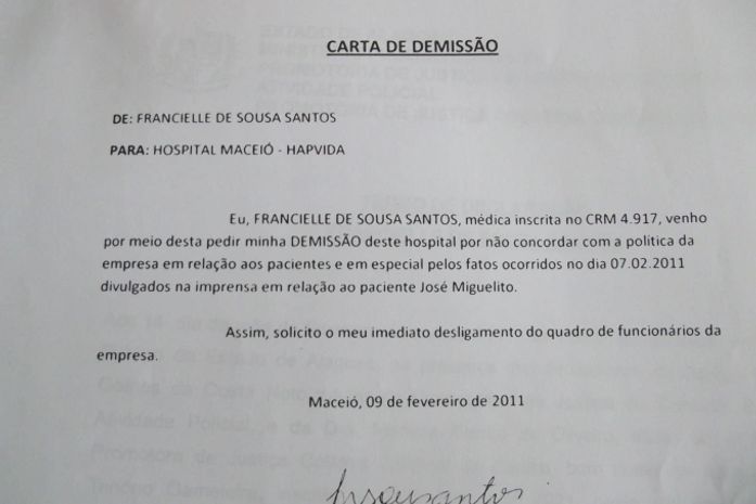 Carta de demissão