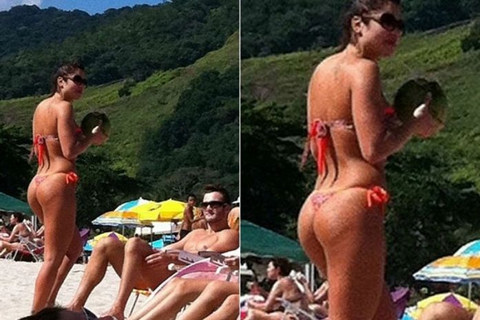 Maria usa biquininho sexy em praia com Wesley