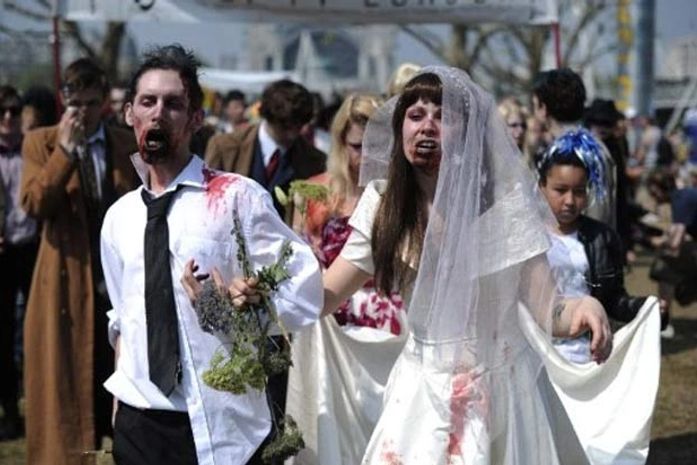 Desfile promove versão zumbi do casamento do príncipe William