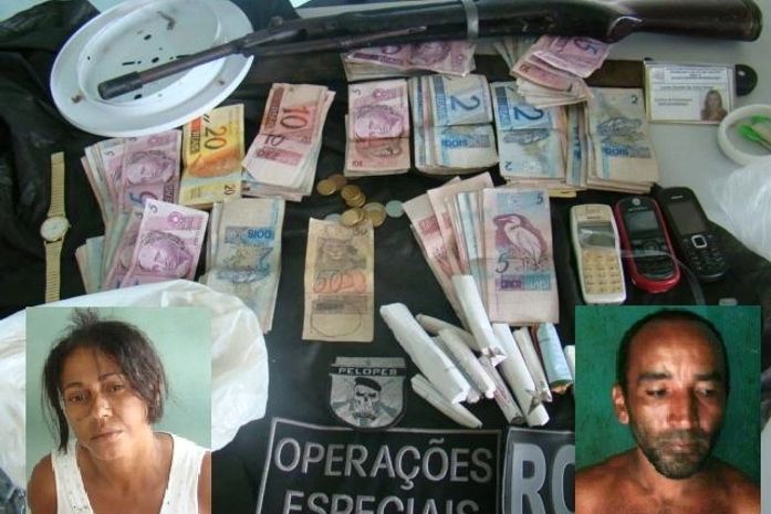 Polícia Militar prende duas pessoas por tráfico de drogas