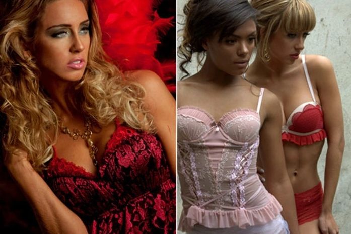 Mariana Fusco e Lidi Lisboa posam de lingerie para revista