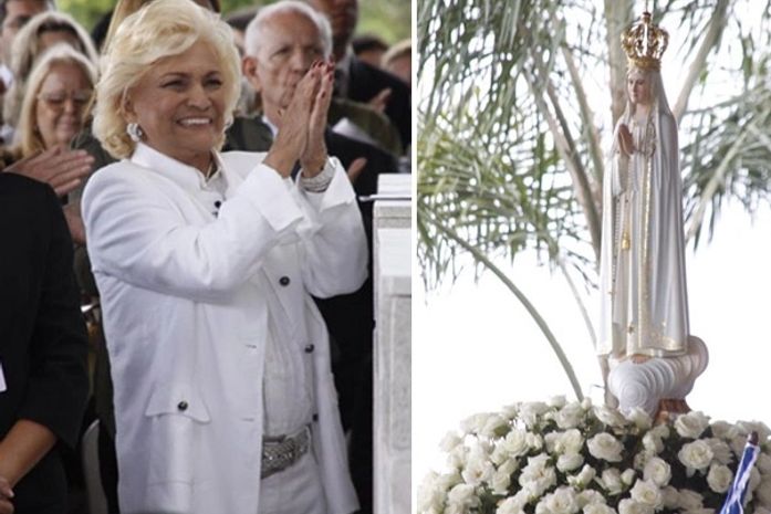 Hebe Camargo se emociona em inauguração de capela