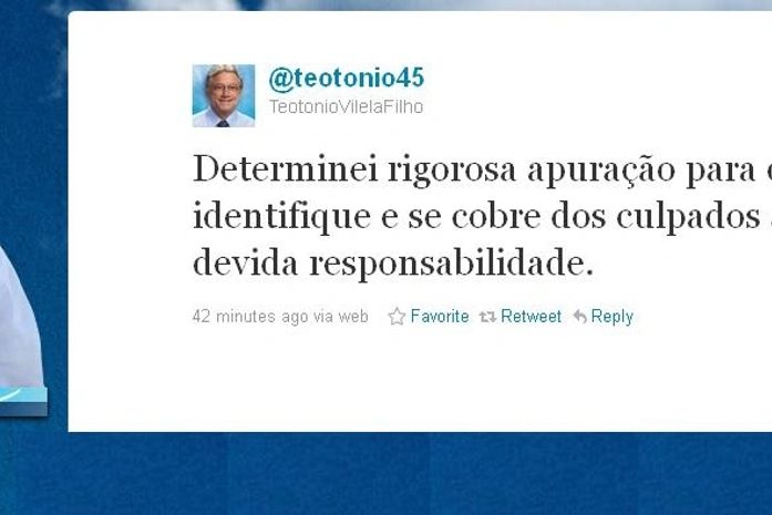 Vilela repudia atos de vandalismo durante manifestação