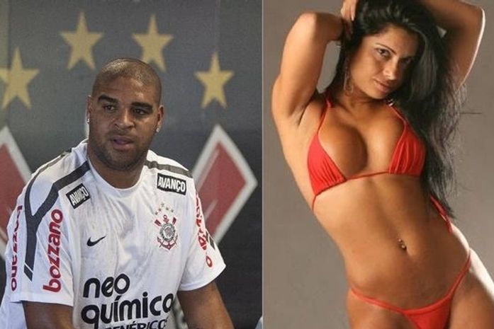 Ex de Alexandre Frota curte noitada com o atacante Adriano