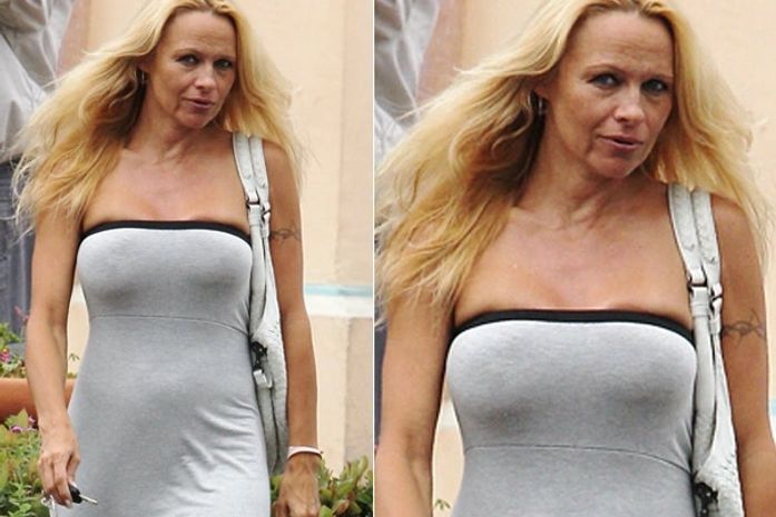 Sem maquiagem, Pamela Anderson mostra que o tempo passa para todos