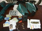 PM recupera moto roubada e apreende moto adulterada, arma e droga