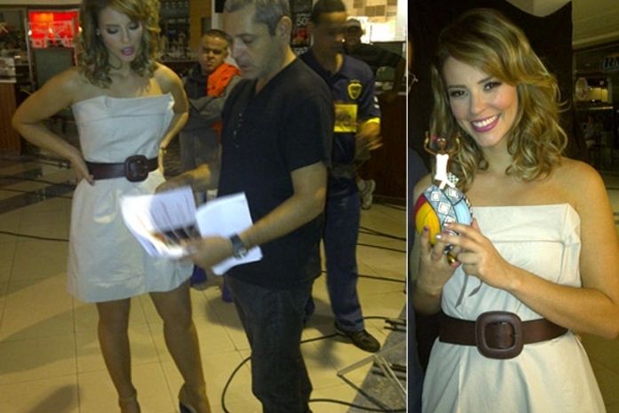 Paola Oliveira grava campanha para shopping em Maceió
