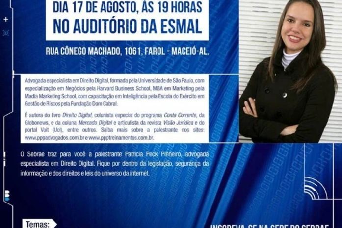 Palestra traz a Maceió advogada especialista em Direito Digital