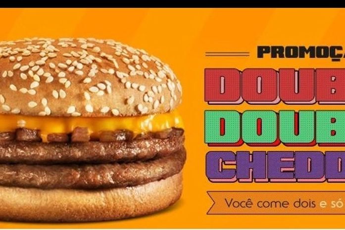 Coma dois Double Cheddar do Bob's e só pague por um!