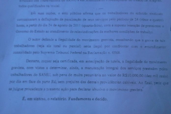Liminar sobre paralisação