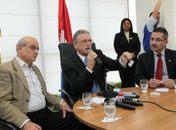 German Enfromovich, governador Teotônio Vilela e Luiz Otávio Gomes