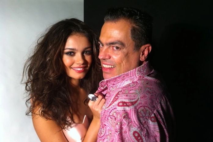 Sophie Charlotte e Marco Antonio de Biaggi, nos bastidores do ensaio