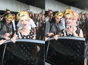 Katy Perry chega mascarada ao Rio de Janeiro