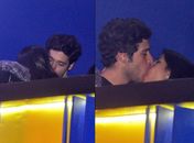 Bruno Fagundes e Antonia Pires, filhos de Antonio Fagundes e Glória Pires, trocam beijos no Rock in Rio