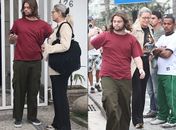 Um dia após deixar a reabilitação, Vera Fischer passeia com o filho
