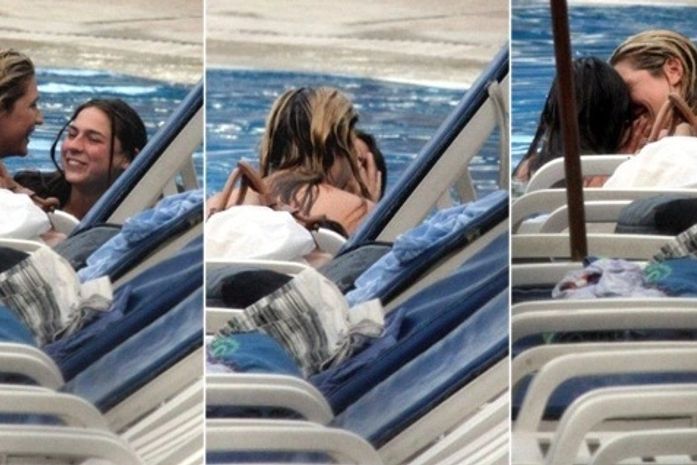 Ke$ha beija homem e mulher durante farra em piscina de hotel