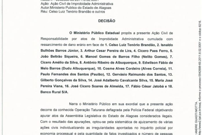 Operação Taturana: Juiz da 18ª Vara determina bloqueio de bens dos acusados