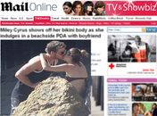 Jornal publica foto de Miley Cyrus de biquíni com o namorado