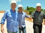 Renan com Mosart e Cícero Almeida visitou obras em Maceió