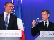 "Ainda bem que puxou à mãe", brinca Obama sobre filho de Sarkozy