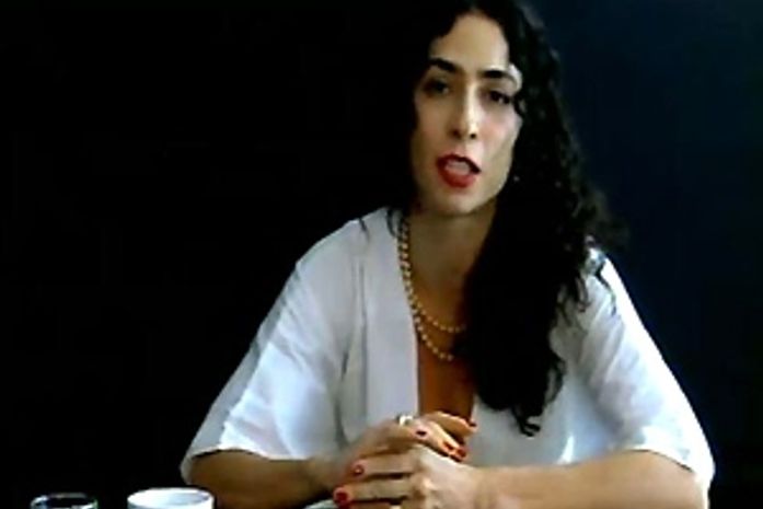 A cantora marisa Monte durante entrevista coletiva
pela internet