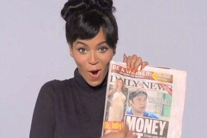 Beyoncé ironiza jornais que falam sobre gravidez: 'finjo ter barriga lisa'