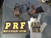 Armas e munições apreendidas pela PRF 