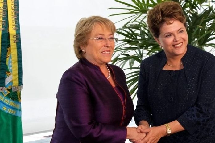 Dilma Rousseff recebe Michelle Bachelet em Brasília